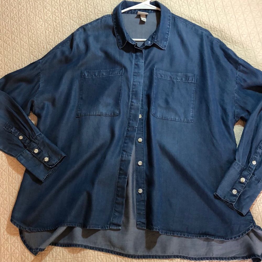 A new day lyocell soft oversize denim shirt size L